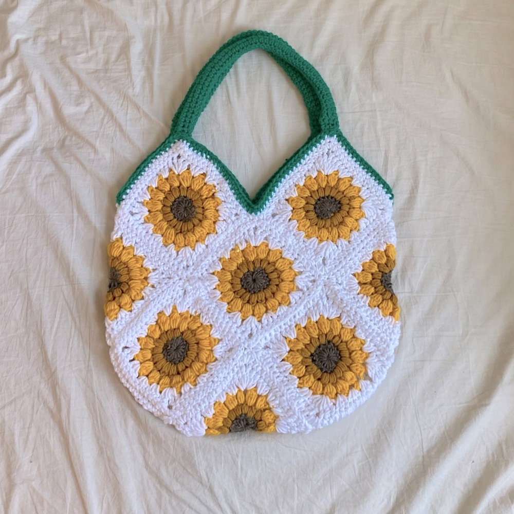 Handmade Sunflower Market Bag